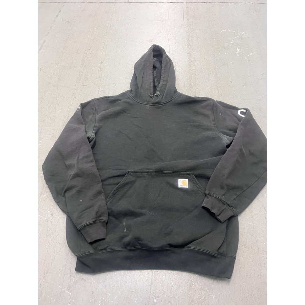 Carhartt Hoodie Mens Medium‎ Black Graphic Original Fit Kangaroo Pocket Workwear
